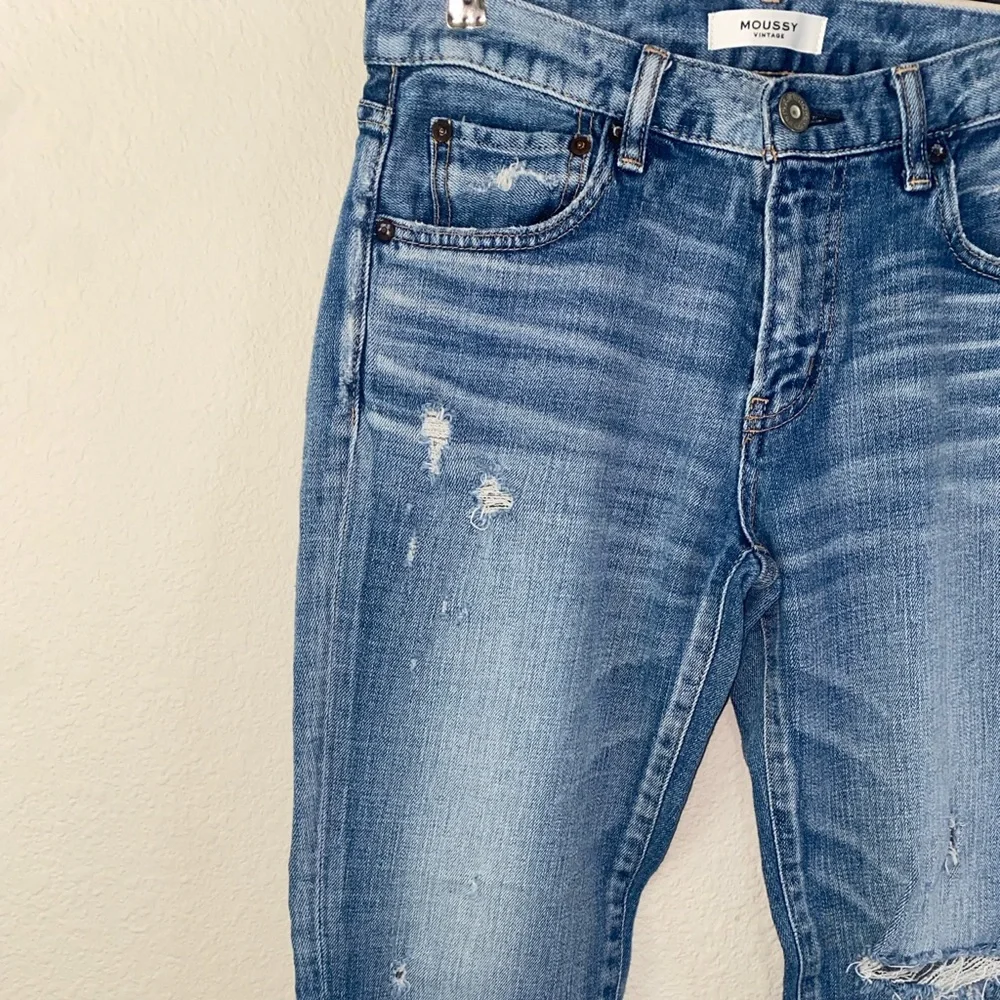 🎈Moussy Vintage Glendele Light Wash Distressed Zipper Fly Skinny Jeans! - Picture 8 of 13